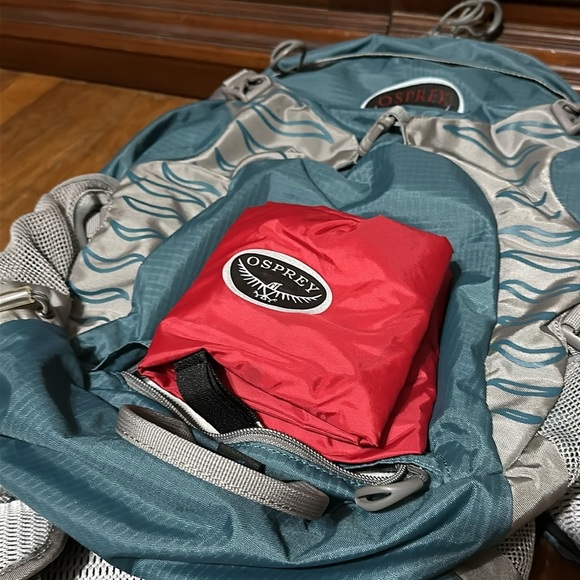 Osprey Sirrus 24 Hiking Backpack/Day Pack, Teal/Gray, Rain Cover, Sz Small main image 8
